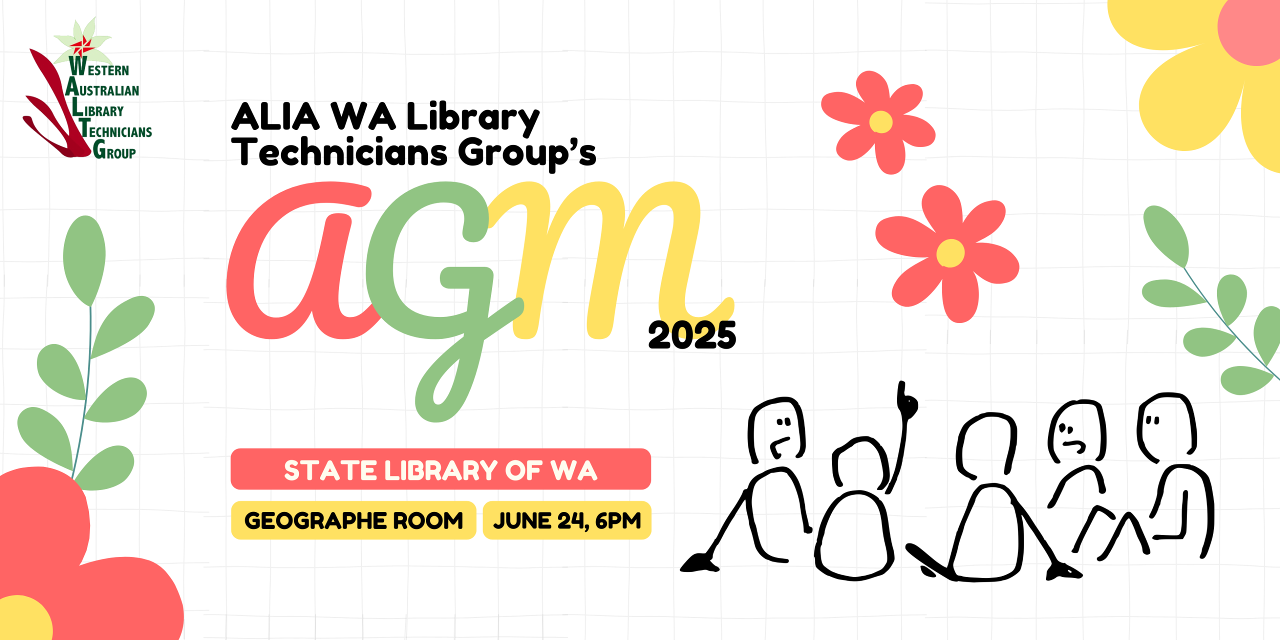 A colourful graphic advertising ALIA WALT's 2025 AGM. See post for more details.